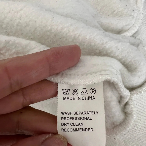 SHEIN White Hoodie Size M - Picture 5 of 6